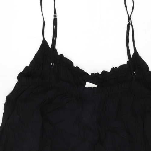 H&M Womens Black Viscose Basic T-Shirt Size M Round Neck