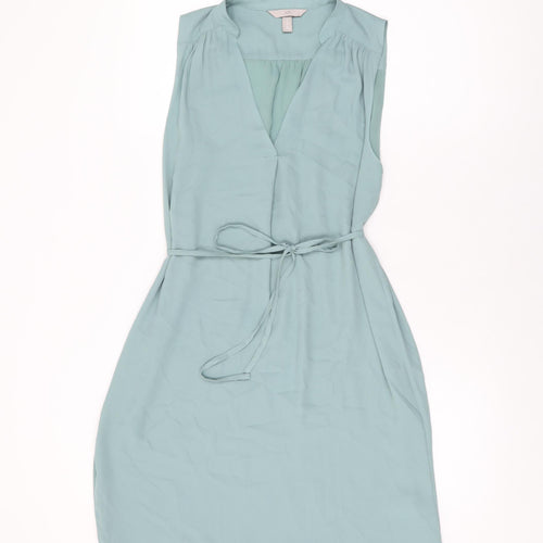 H&M Womens Blue Polyester Shift Size S V-Neck Pullover