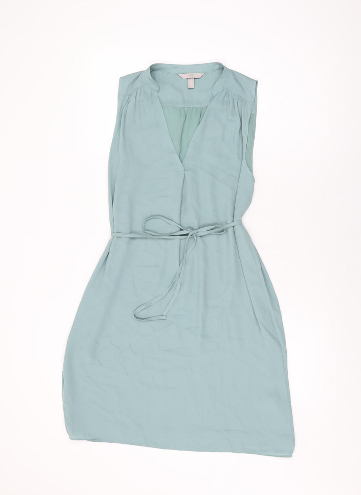 H&M Womens Blue Polyester Shift Size S V-Neck Pullover