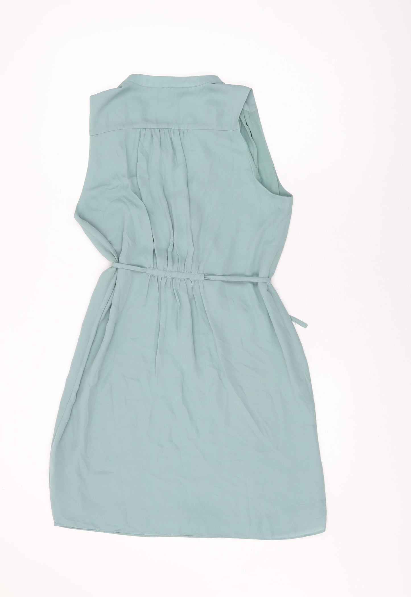 H&M Womens Blue Polyester Shift Size S V-Neck Pullover