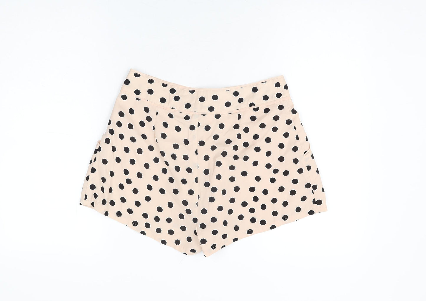 H&M Womens Pink Polka Dot Polyester Basic Shorts Size 10 Regular Zip