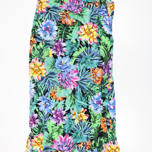 Marks and Spencer Womens Multicoloured Floral Viscose Maxi Size 18 Round Neck Tie