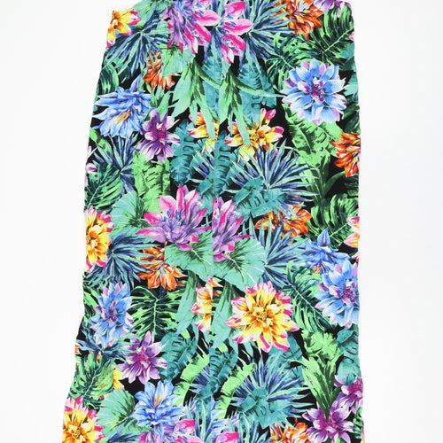 Marks and Spencer Womens Multicoloured Floral Viscose Maxi Size 18 Round Neck Tie