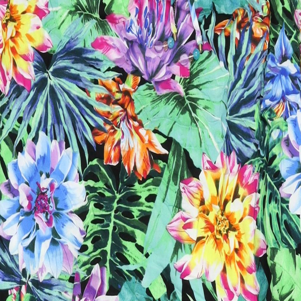 Marks and Spencer Womens Multicoloured Floral Viscose Maxi Size 18 Round Neck Tie