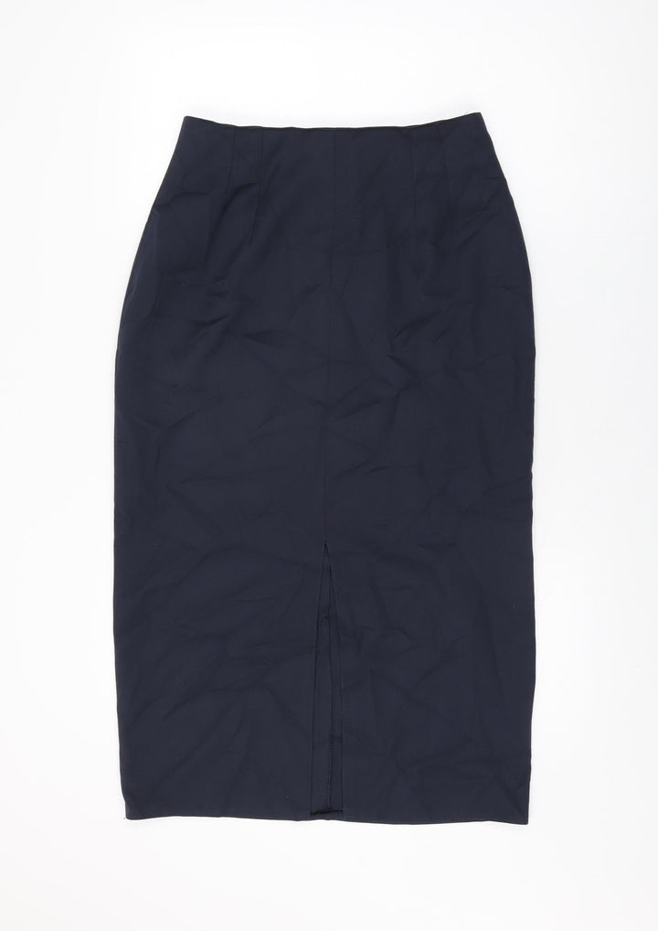 Yessica Womens Blue Polyester Straight & Pencil Skirt Size 14 Zip