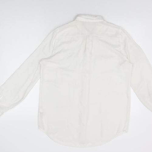 NEXT Womens White Polyester Basic Button-Up Size 14 Collared