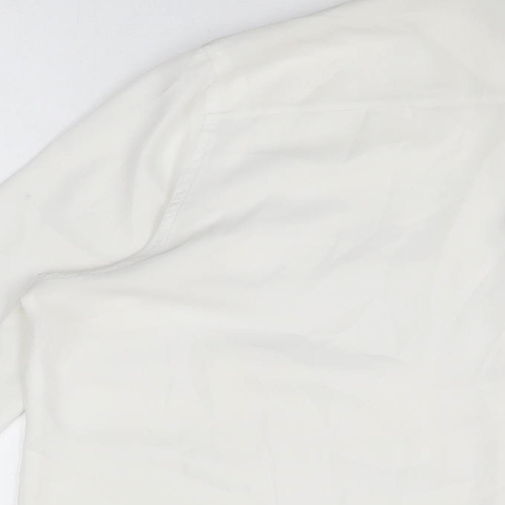 NEXT Womens White Polyester Basic Button-Up Size 14 Collared