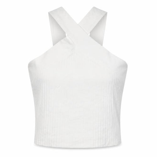 Zara Womens White Cotton Cropped T-Shirt Size M V-Neck
