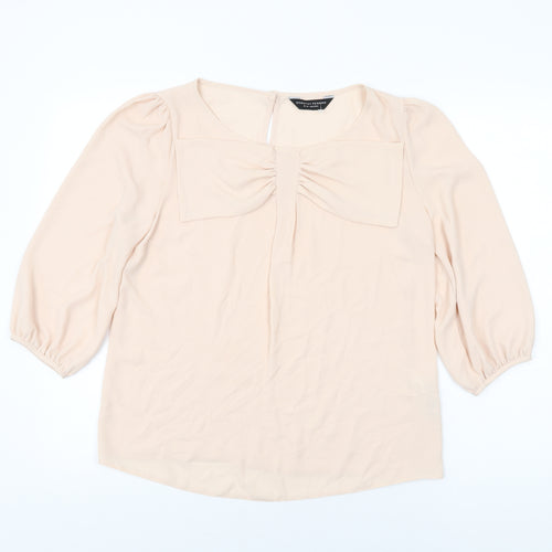 Dorothy Perkins Womens Pink Polyester Basic Blouse Size 12 Round Neck