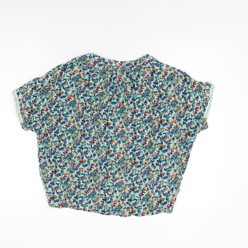Miss Womens Multicoloured Geometric Viscose Basic T-Shirt Size 10 V-Neck