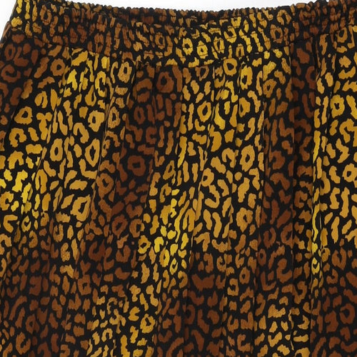 House of Fraser Womens Black Animal Print Polyester Swing Skirt Size 20