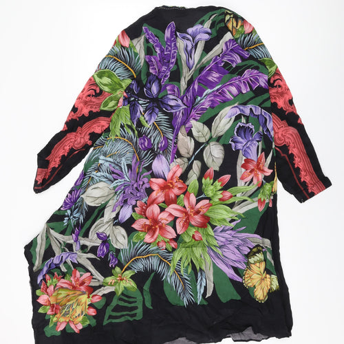 Sapphire Womens Black Floral Viscose Shift Size XS V-Neck Pullover