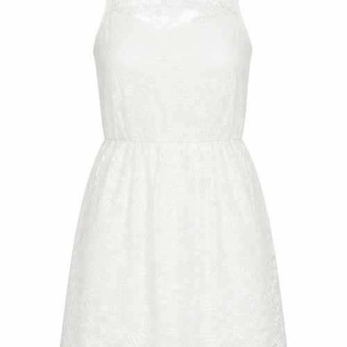 Dorothy Perkins Womens White Floral Polyester Skater Dress Size 8 Round Neck Pullover