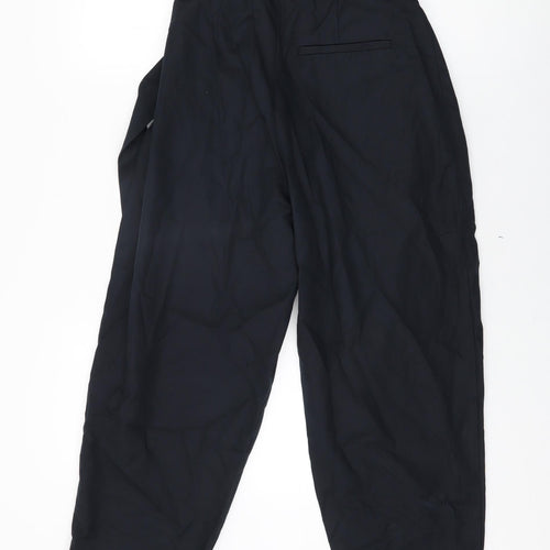 COS Womens Black Cotton Trousers Size 8 L24 in Regular Zip