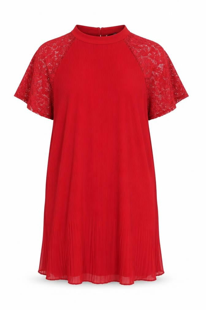 Next Womens Red Polyester Shift Size 14 Round Neck Button