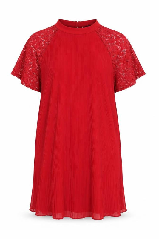 Front view of Next women’s red polyester shift, size UK 14, round neck button