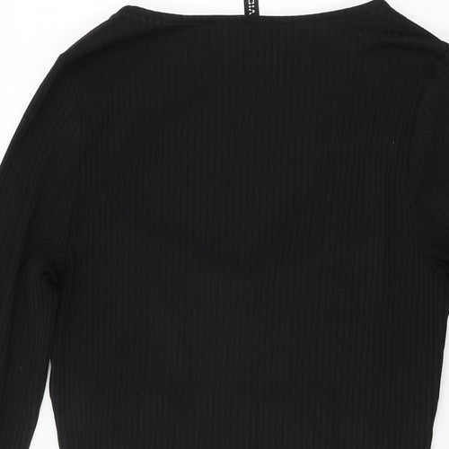 H&M Womens Black Polyester Bodycon Size M Sweetheart Pullover