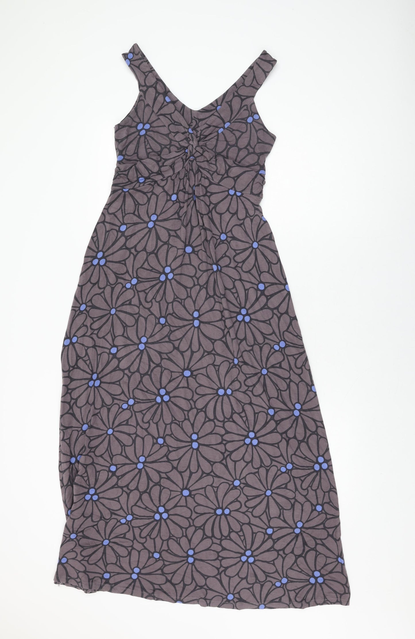 Boden Womens Grey Floral Viscose Shift Size 12 V-Neck Pullover