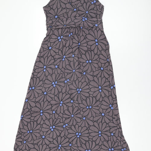 Boden Womens Grey Floral Viscose Shift Size 12 V-Neck Pullover