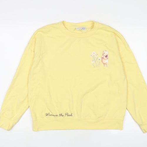 Disney Womens Yellow Cotton Pullover Sweatshirt Size S Pullover
