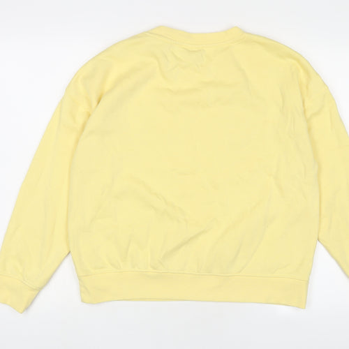 Disney Womens Yellow Cotton Pullover Sweatshirt Size S Pullover