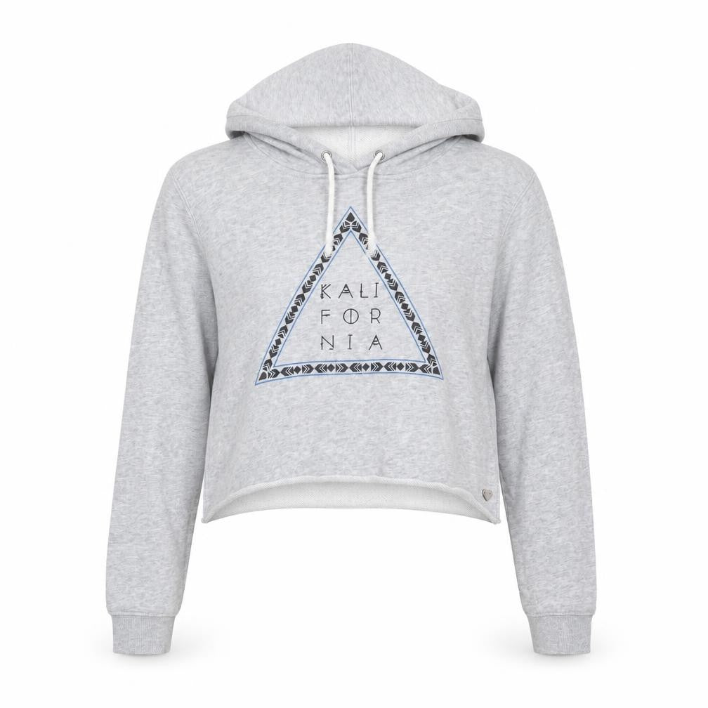 Front view of Kendall And Kylie women’s gold cotton pullover hoodie, size L, pullover