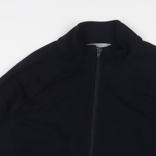 Marks and Spencer Womens Blue Cotton Full Zip Sweatshirt Size 10 Zip