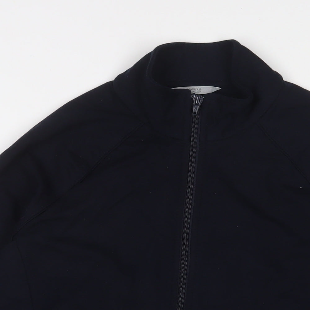 Marks and Spencer Womens Blue Cotton Full Zip Sweatshirt Size 10 Zip