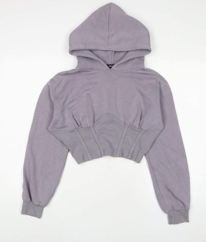 Missguided Womens Purple Cotton Pullover Hoodie Size 10 Pullover