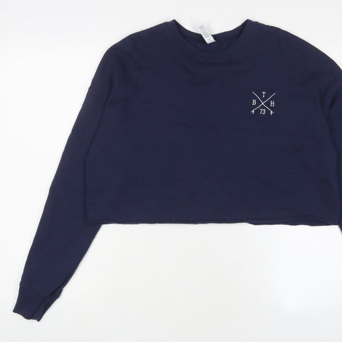 Bella + Canvas Womens Blue Cotton Pullover Sweatshirt Size M Pullover