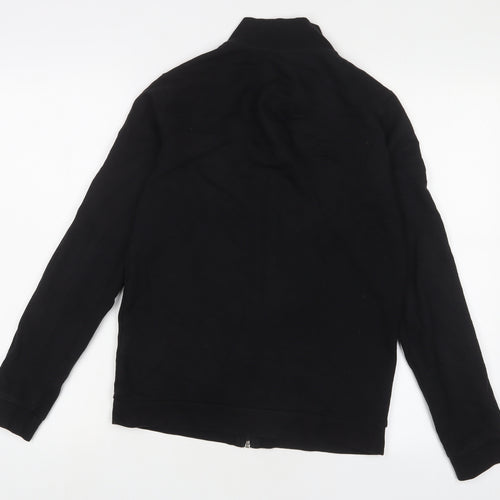 EA7 Boys Black Cotton Full Zip Sweatshirt Size 14 Years Zip