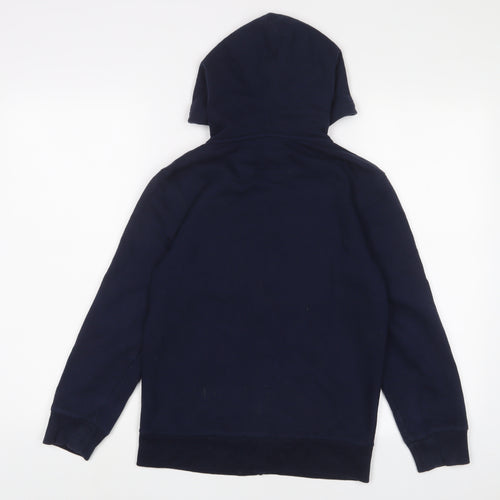 Gap Boys Blue Cotton Full Zip Hoodie Size 10-11 Years Zip - Embroidered, Logo