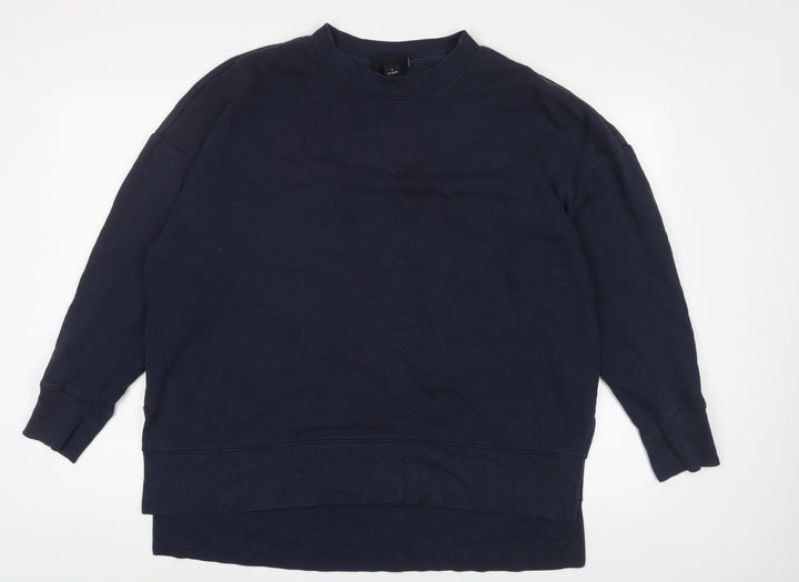 Monki Womens Blue Cotton Pullover Sweatshirt Size L Pullover
