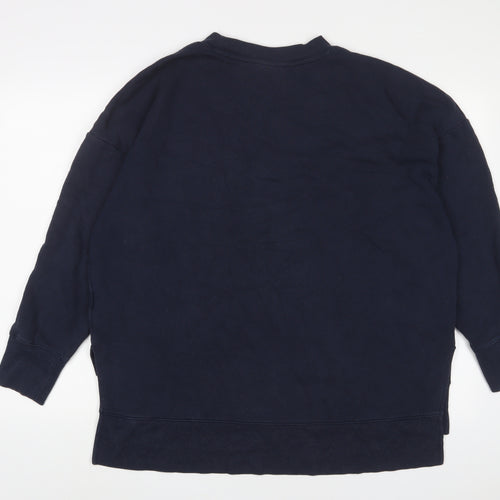Monki Womens Blue Cotton Pullover Sweatshirt Size L Pullover
