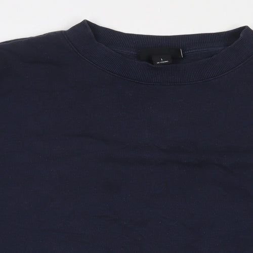 Monki Womens Blue Cotton Pullover Sweatshirt Size L Pullover