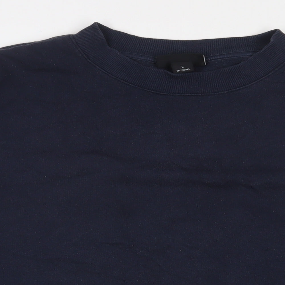 Monki Womens Blue Cotton Pullover Sweatshirt Size L Pullover