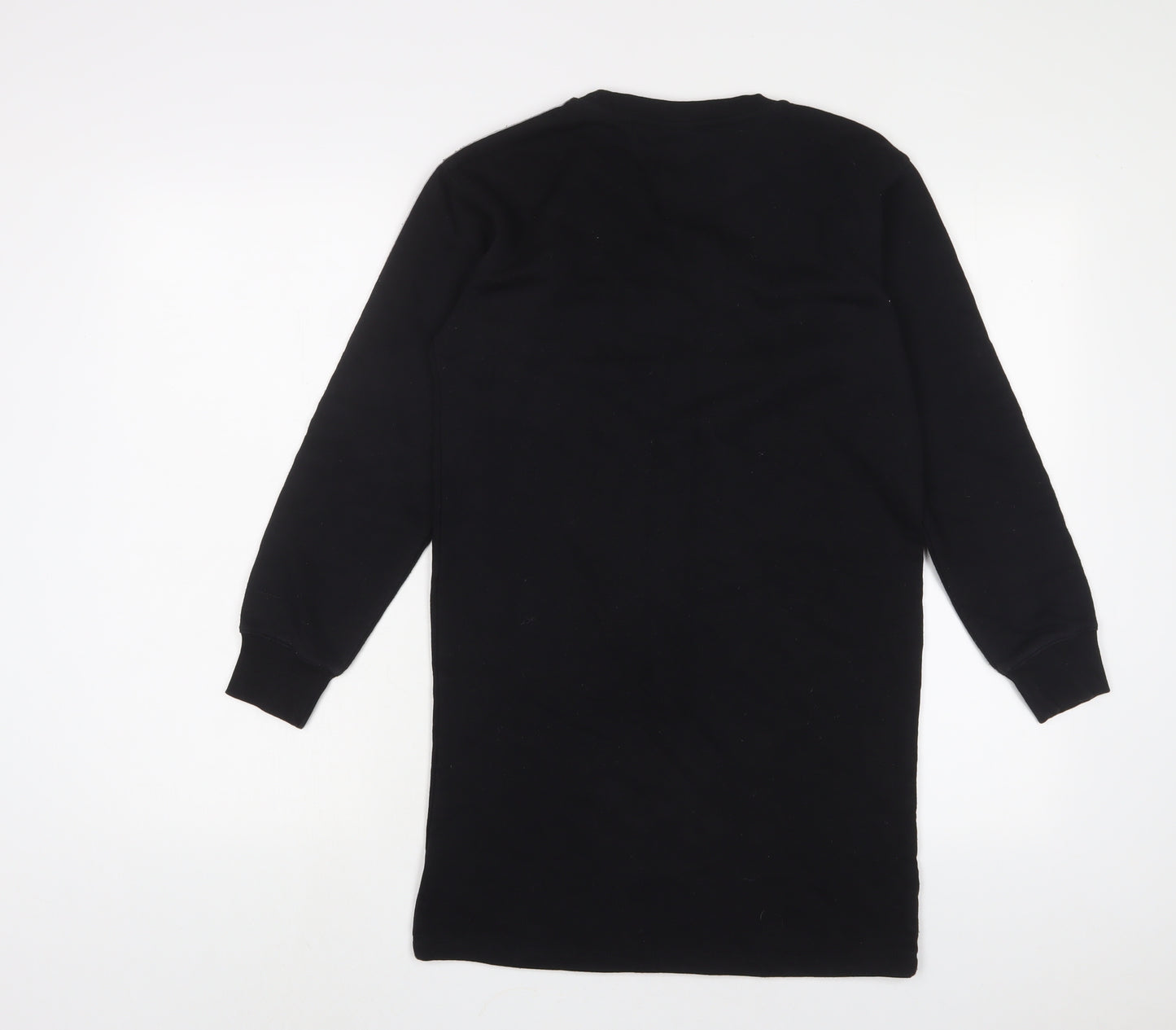 Champion Girls Black Cotton Jumper Dress Size 11-12 Years Crew Neck Pullover - Logo, Embroidered