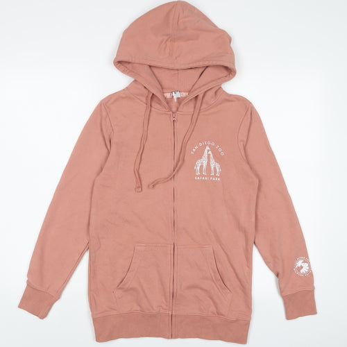 Cotton Heritage Womens Pink Cotton Full Zip Hoodie Size S Zip