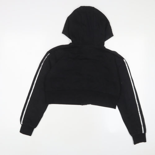 Juicy Couture Girls Black Cotton Full Zip Hoodie Size 10-11 Years Zip - Logo