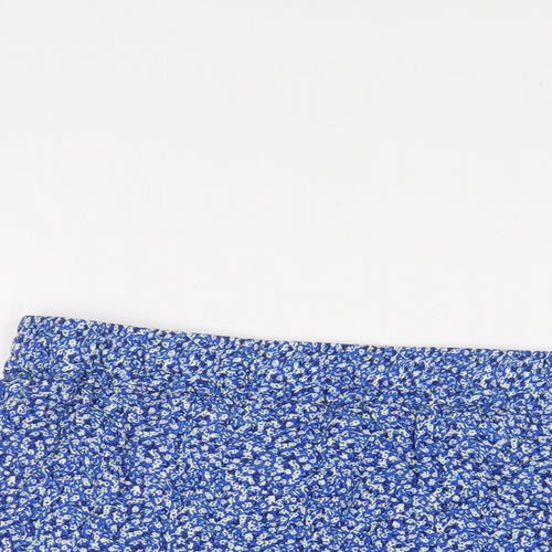 Marks and Spencer Womens Blue Floral Viscose A-Line Skirt Size 24