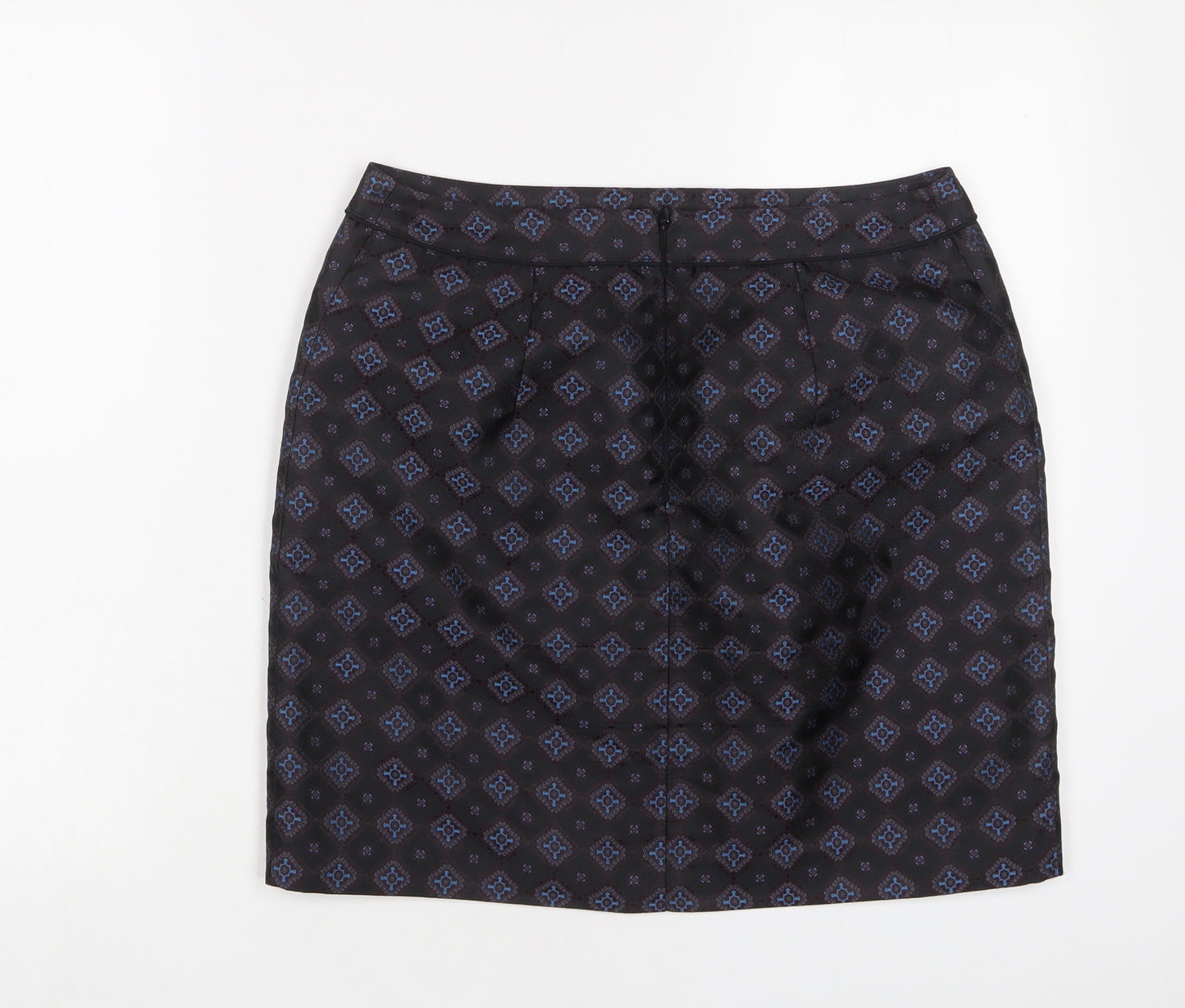 Warehouse Womens Multicoloured Argyle/Diamond Polyester A-Line Skirt Size 12 Zip