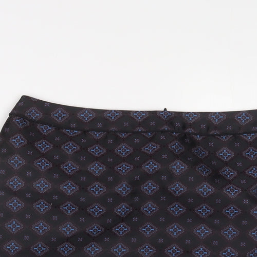 Warehouse Womens Multicoloured Argyle/Diamond Polyester A-Line Skirt Size 12 Zip