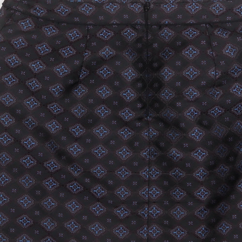 Warehouse Womens Multicoloured Argyle/Diamond Polyester A-Line Skirt Size 12 Zip