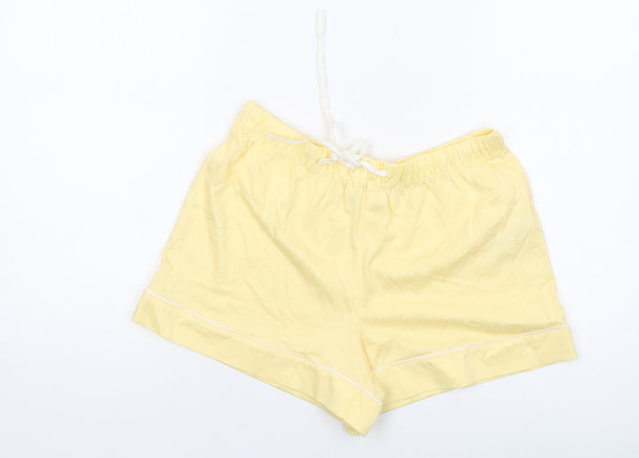 Marks and Spencer Womens Yellow Solid Cotton Kaftan Pyjama Pants Size S Drawstring
