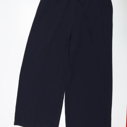 Marks and Spencer Womens Blue Polyester Trousers Size 18 L29 in Regular Drawstring