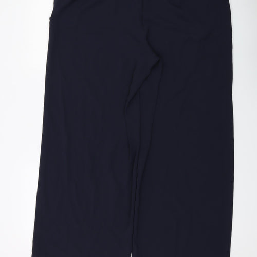 Marks and Spencer Womens Blue Polyester Trousers Size 18 L29 in Regular Drawstring