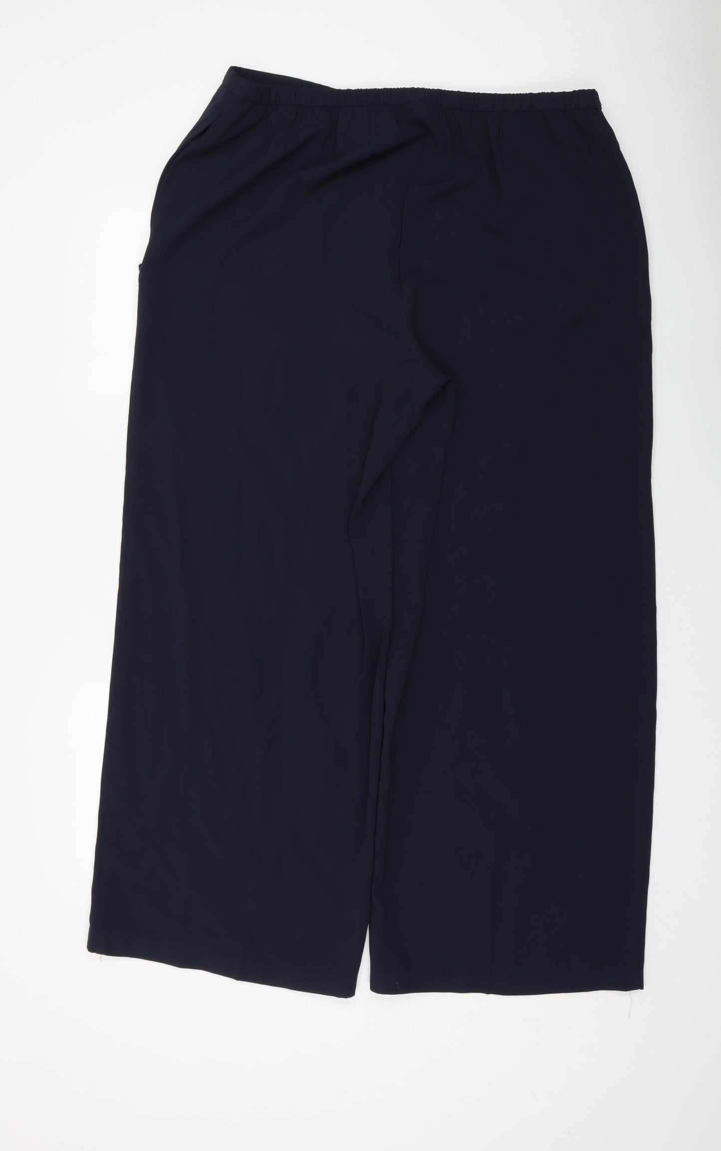 Marks and Spencer Womens Blue Polyester Trousers Size 18 L29 in Regular Drawstring