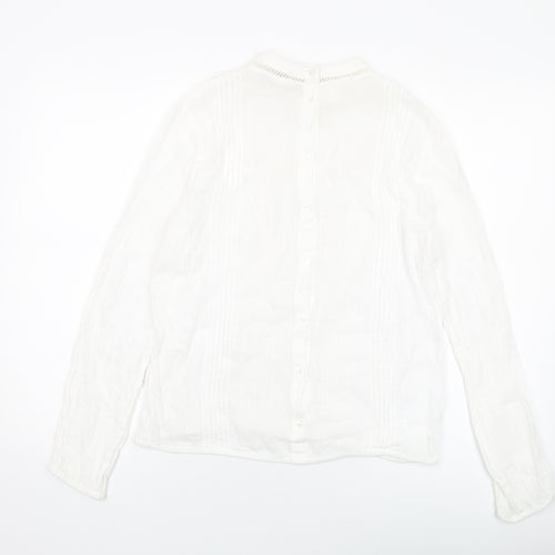 Red Herring Womens Blue Cotton Basic Blouse Size 12 Mock Neck
