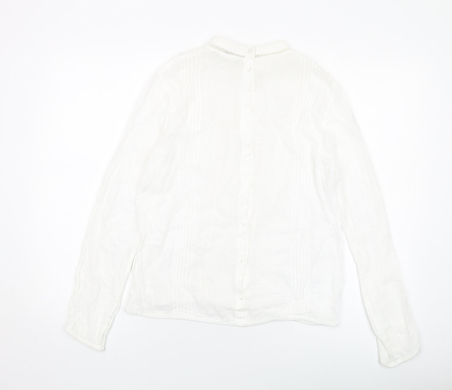 Red Herring Womens Blue Cotton Basic Blouse Size 12 Mock Neck