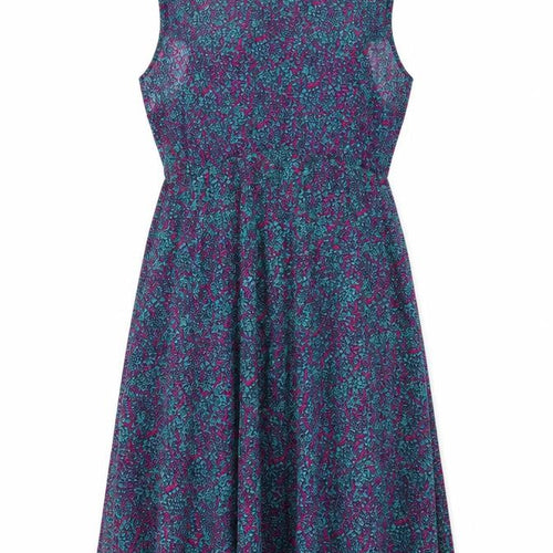 Izabel Womens Multicoloured Floral Viscose A-Line Size 14 V-Neck Tie